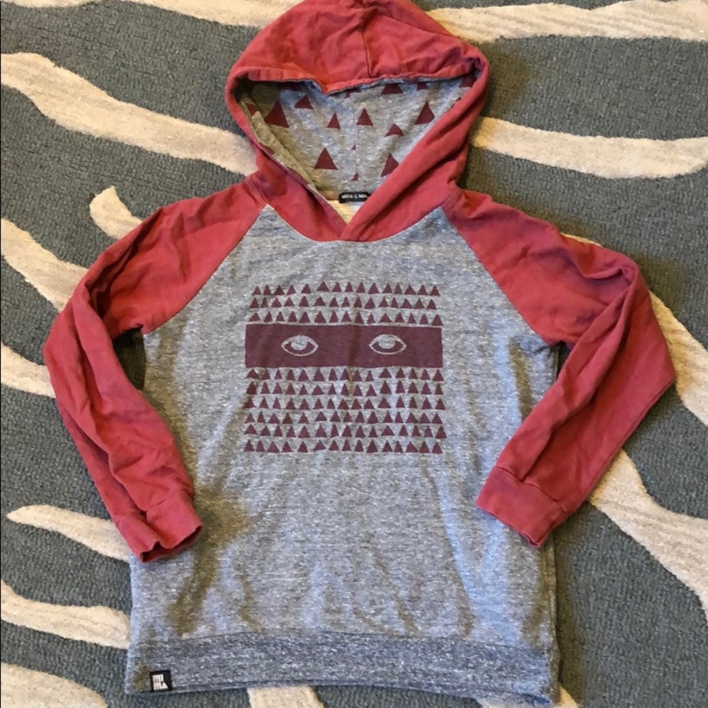 Mini & Maximus Hoodie Maroon / Gray - Size 10